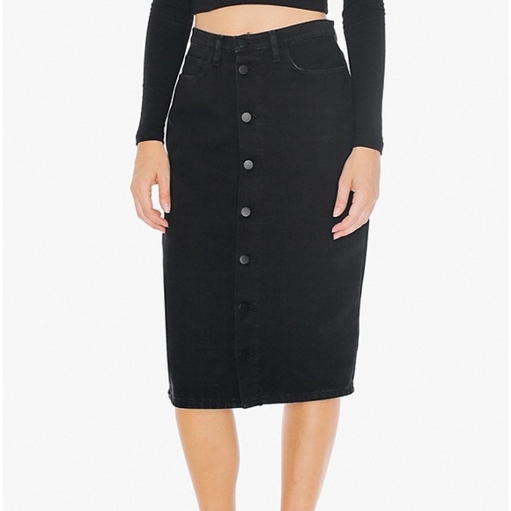 American Apparel denim midi skirt